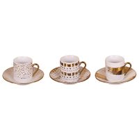 Coffrets 4 tasses + soucoupes dorées - Visuel 0