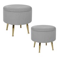 Pouf / Coffre gris + pied PM - Visuel 0