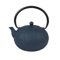 Théière en fonte spirale 1,2 L bleue - Visuel 0