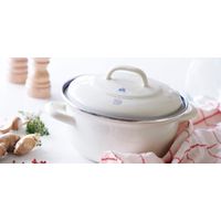 Faitout acier émaillé Indigo crème 20 cm - Visuel 0