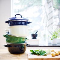 Faitout acier émaillé Indigo crème 24 cm - Visuel 4