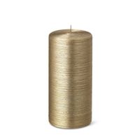 Bougie cylindrique striée H. 15 cm or - Visuel 0