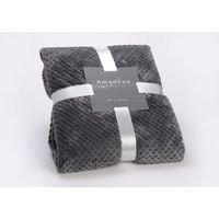 Plaid Damier anthracite 130 x 170cm - Visuel 0