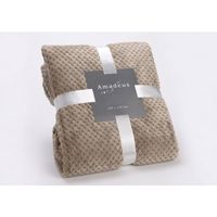 Plaid damier taupe 130 x 170cm - Visuel 1