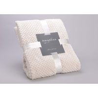 Plaid Damier crème 130 x 170cm - Visuel 1