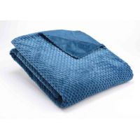 Plaid Damier bleu nuit 130 x 170cm - Visuel 0