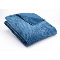 Plaid Damier bleu nuit 130 x 170cm - Visuel 1