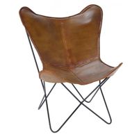 Fauteuil papillon marron - Visuel 1