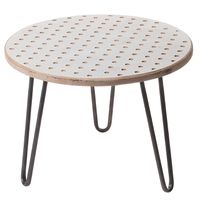 Table d'appoint ronde blanche 50 x 40 - Visuel 0