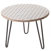 Table d'appoint ronde blanche 50 x 40 - Visuel 1