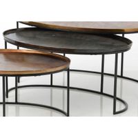 TABLE BASSE OVALE L. 85 x H. 40 cm - Visuel 0
