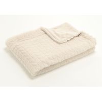 Plaid chevron crème 130 x 170 cm - Visuel 0
