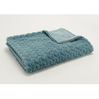 Plaid chevron bleu canard 130 x 170 cm - Visuel 0