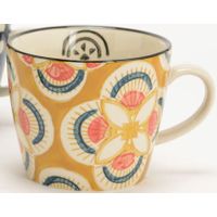 Mug Imany jaune carreaux de ciment 28 cl - Visuel 0