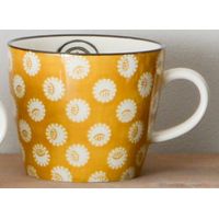 Mug Imany jaune micro motifs 28 cl - Visuel 0