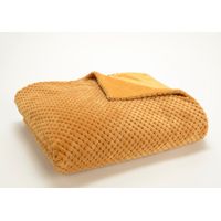 Plaid Damier camel 130 x 170cm - Visuel 0