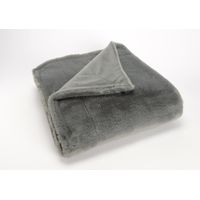 PLAID LUXE GRIS ANTHRACITE 130x170cm - Visuel 0