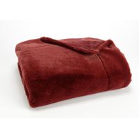 PLAID LUXE BORDEAUX 130x170cm - Visuel 0