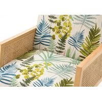 Fauteuil canage lin et motif feuilles - Visuel 2