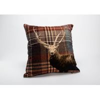 Coussin cerf tartan - Visuel 0