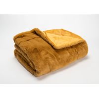 PLAID LUXE CAMEL 130x170cm - Visuel 0