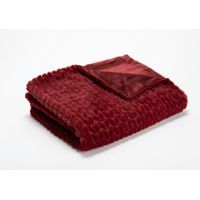 Plaid Chevron Bordeaux 130 x 170 cm - Visuel 0