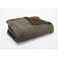Plaid Chevron Kaki 130 x 170 cm - Visuel 0