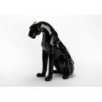 Statue panthère noire assise - Visuel 0