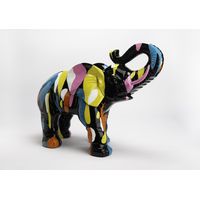 Statue éléphant multicolore - Visuel 0