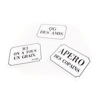 Lot de 3 plaques métalliques décoratives QG Blanc - Visuel 0