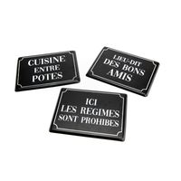 Lot de 3 plaques métalliques décoratives Lieu dit Noir - Visuel 0