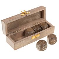 Boite à dés en bois clair - Visuel 1