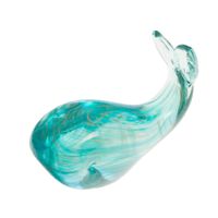 Sulfure baleine bleu en verre - Visuel 0