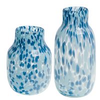 Vase Izak bleu ciek H28cm - Visuel 1