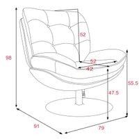 Fauteuil Magnum bleu pied noir - Visuel 2
