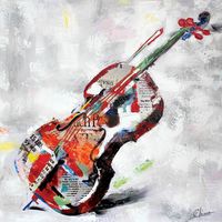 Toile Violon 80 x 80 cm - Visuel 1