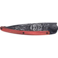 Couteau de poche tatoué hêtre rouge LION - Visuel 1