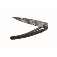 Couteau de poche tatoué ébène chance - Visuel 0