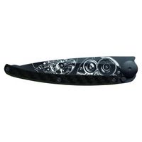 Couteau de poche tatoué Fibre de Carbone noir - Visuel 2