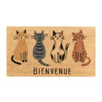 Tapis/paillasson coco chats Bienvenue - Visuel 0
