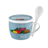 Bol à soupe + cuillère Les copains d'abord ! - Visuel 0