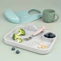 Couverts easy grip manche en silicone rose 3 pièces - Visuel 2
