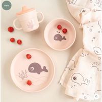 Coffret Repas Foodie baleine Wally Rose 3 pièces - Visuel 0