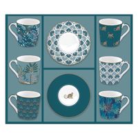 Coffret de 6 tasses + soucoupes Jungle 10 cl - Visuel 1