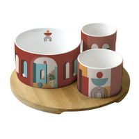 Set de 3 bols et plat illusion - Visuel 0