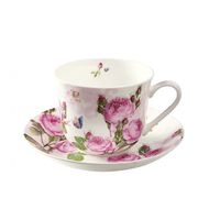 Tasse à déjeuner avec soucoupe Roses Romantiques - Visuel 1