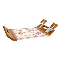 Plateau fromage + 4 couteaux 44 x 28 cm - Visuel 0