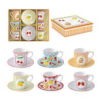Coffret de 6 tasses à café avec soucoupes FRUIT MANIA - Visuel 0
