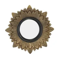 Miroir soleil Léonie noir/or D20cm - Visuel 0