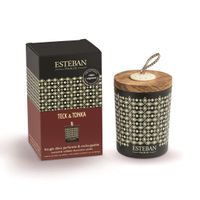 Bougie décorative parfumée & rechargeable 180g Teck & Tonka - Visuel 0